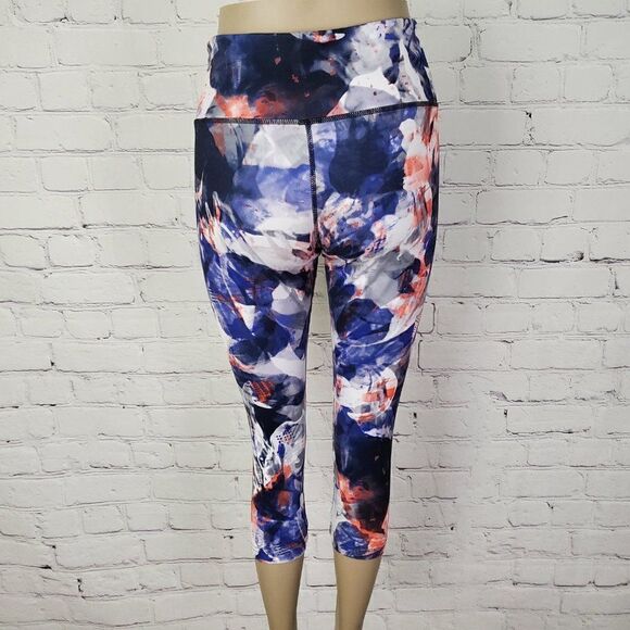 Adidas Climalite Yoga Crop Pants White Orange Purple S - Picture 2 of 7